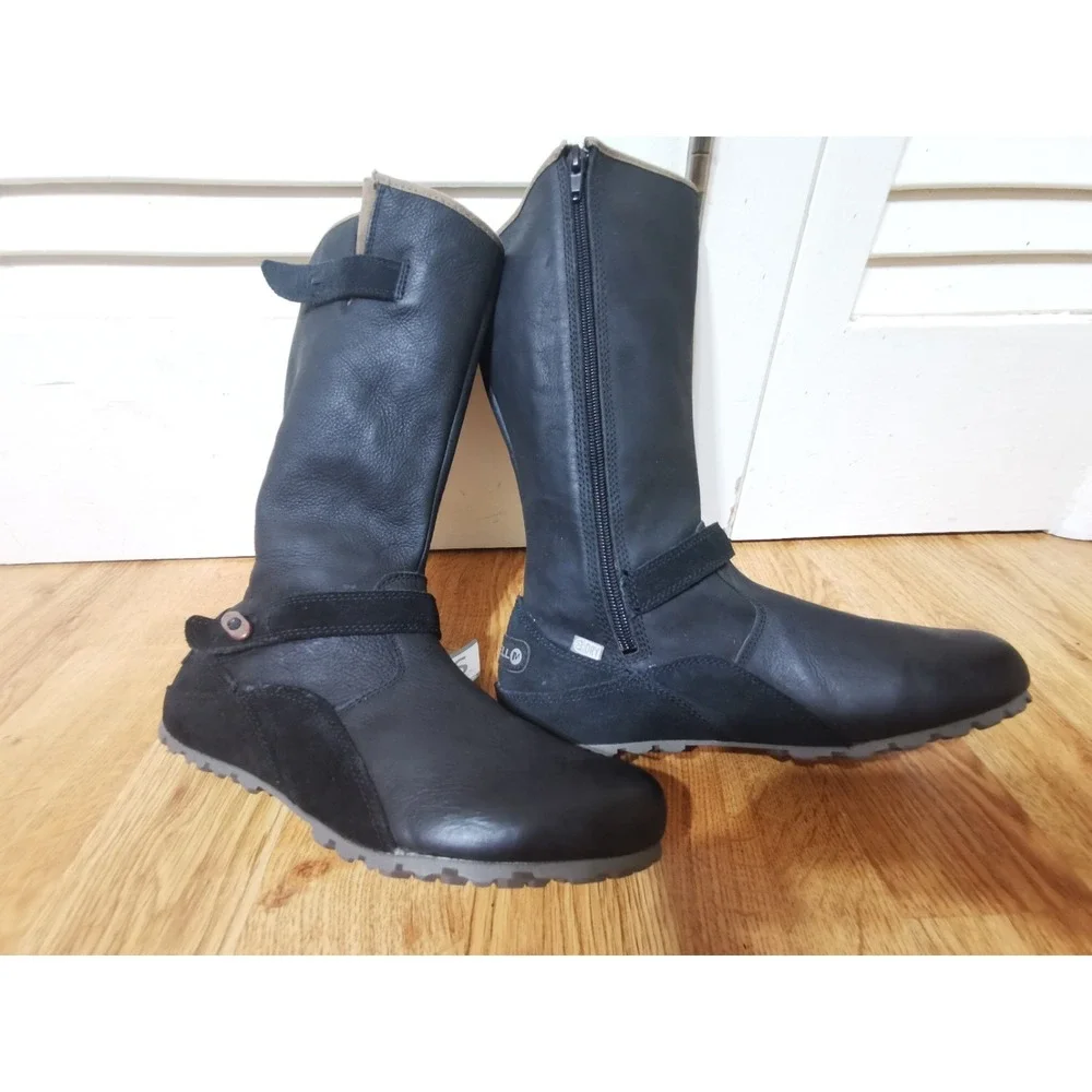 Womens Merrell Haven Autumn Waterproof Side Zip Black Suede Boots J48374 Siz 7.5